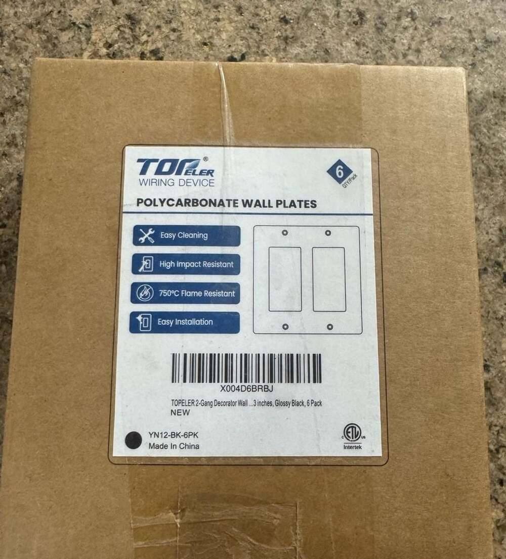 Black Decorator Wall Plates pack of 6